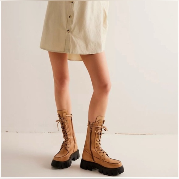 🆕 FREE PEOPLE | JONES LACE-UP BOOTS | MACADAMIA | SIZE: US 8 (EU 38.5) - Picture 9 of 12